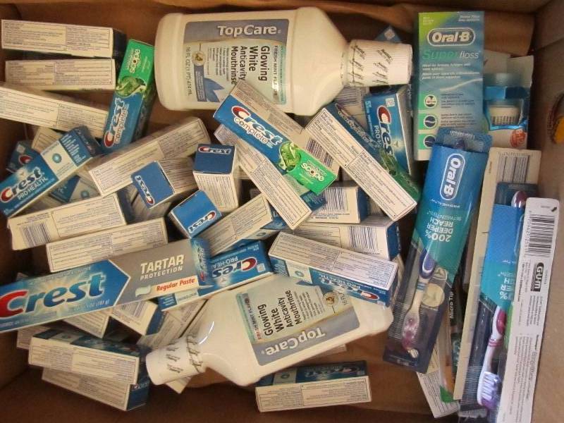 Lot of oral care products...
