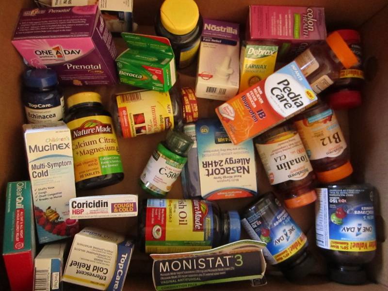 Lot of vitamins and healthcare prod...