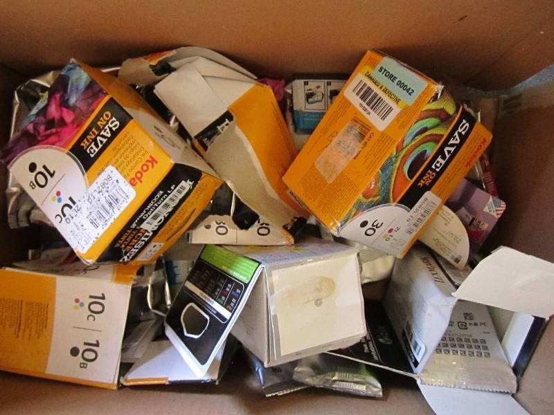 Lot of assorted printer ink, damage...