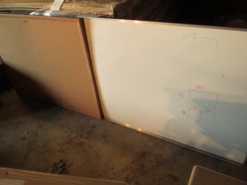 Cork board and white board...