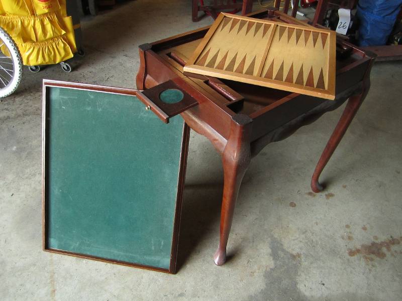 Game table, 22 x 27 top...
