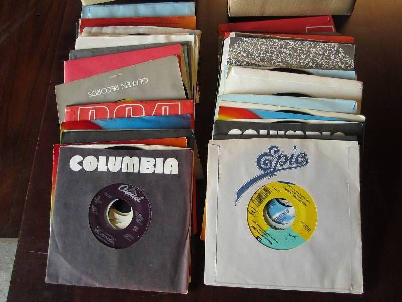 Lot of 50 Country Music 45 vinyl re...
