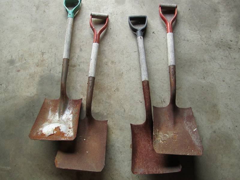 4 shovels...
