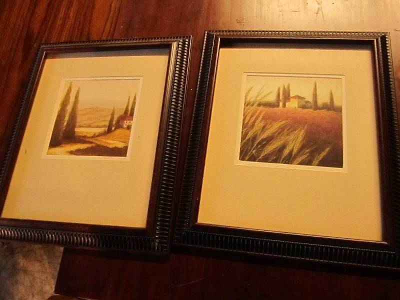 Pair of framed country scenes 17 x ...