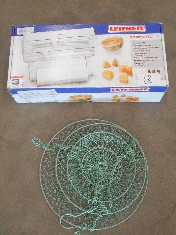 lot 68 image: (1) 3-Tier Hanging Basket & (1) Lei...