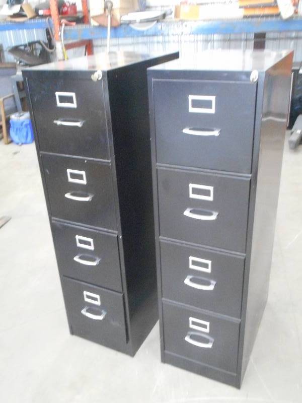 lot 104 image: (2) 4-Drawer Stee File Cabinets, Lo...