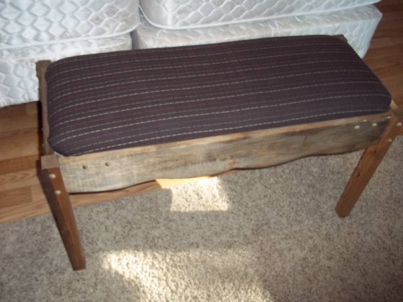 Padded Wood Bench