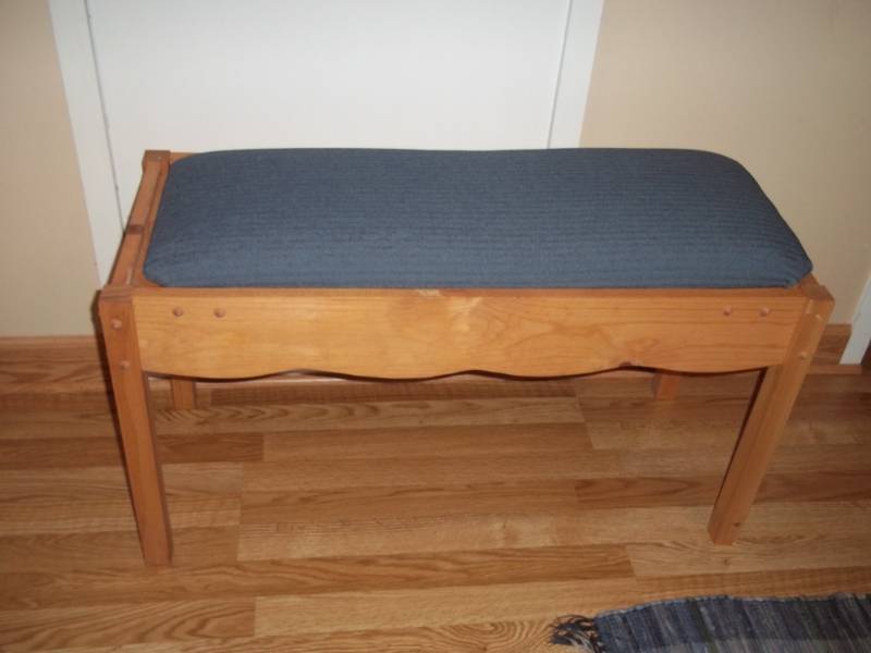 Padded Wood Bench