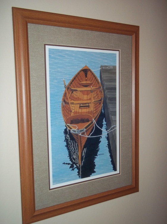 Framed Water Scene Picture 41 in by 28 in