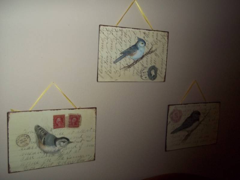 Lot of 3 Wood Bird Wall Plaques