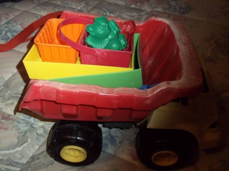 Plastic Tonka Truck with Blocks & Toys