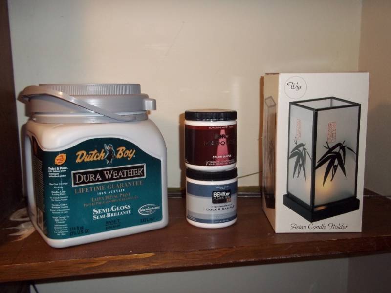 New Gallon of Paint and Candle Holder