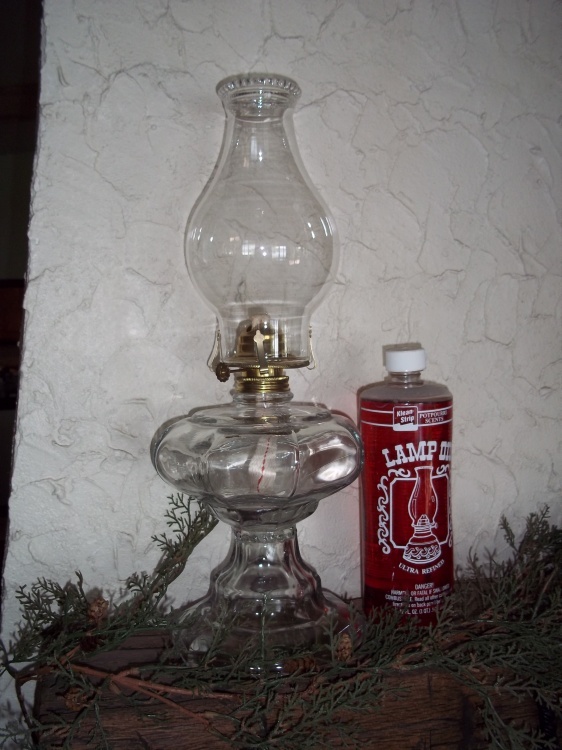 Oil lamp with oil