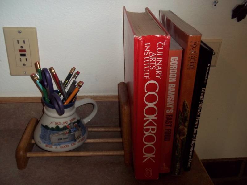 Cookbooks with book holder and pencil holder