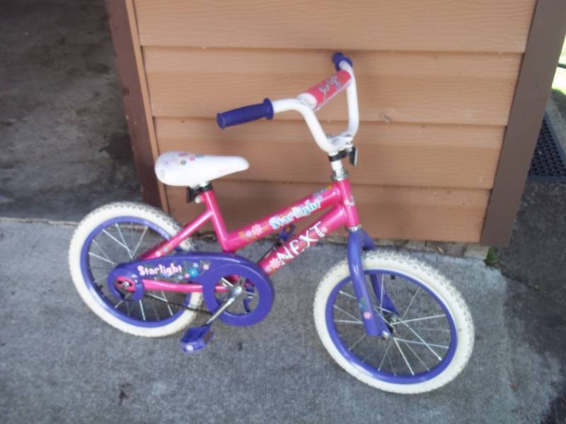 Pink kids bike