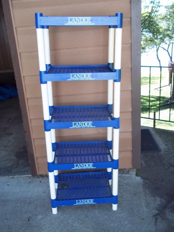 5 shelf plastic shelving