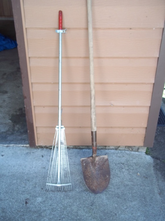Shovel and Garden Rake