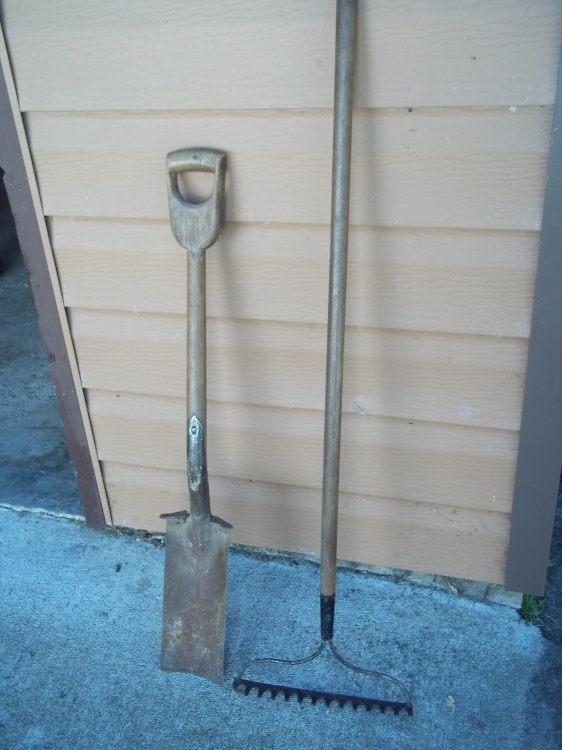 Shovel and Garden Rake