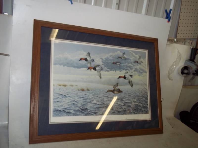 lot 91 image: Framed Duck Picture  27x32