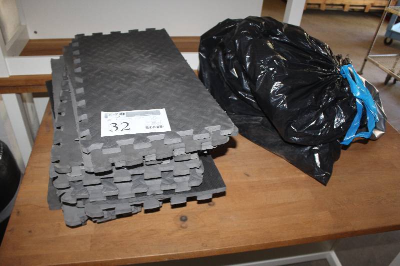 Lot of Exercise Equipment including low impact flooring and Stability Balls