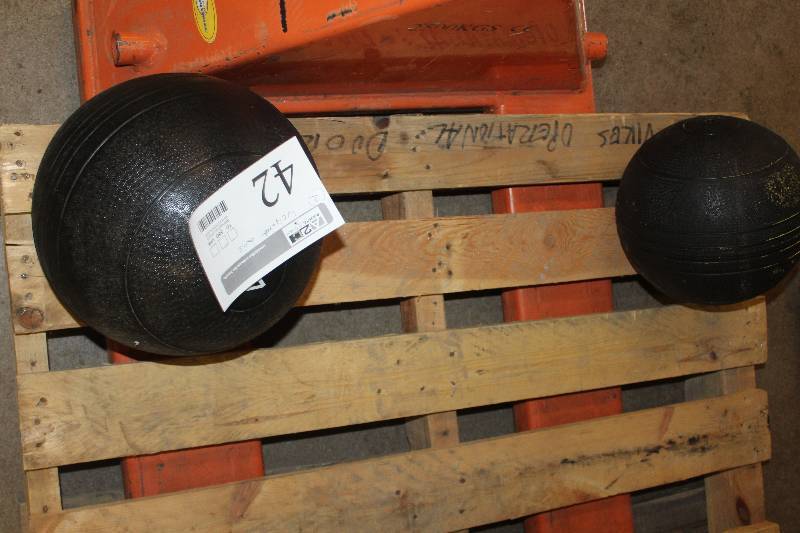 Lot of (2) Non-reactive Medicine Balls Including 40lbs, 25lbs