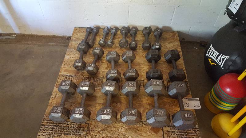 Lot of (10) Pairs of Hexagonal Dumbells