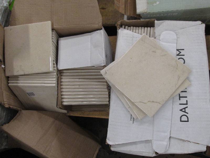 lot 116 image: 6 x 6 crema marfil tiles, 2 cases, ...