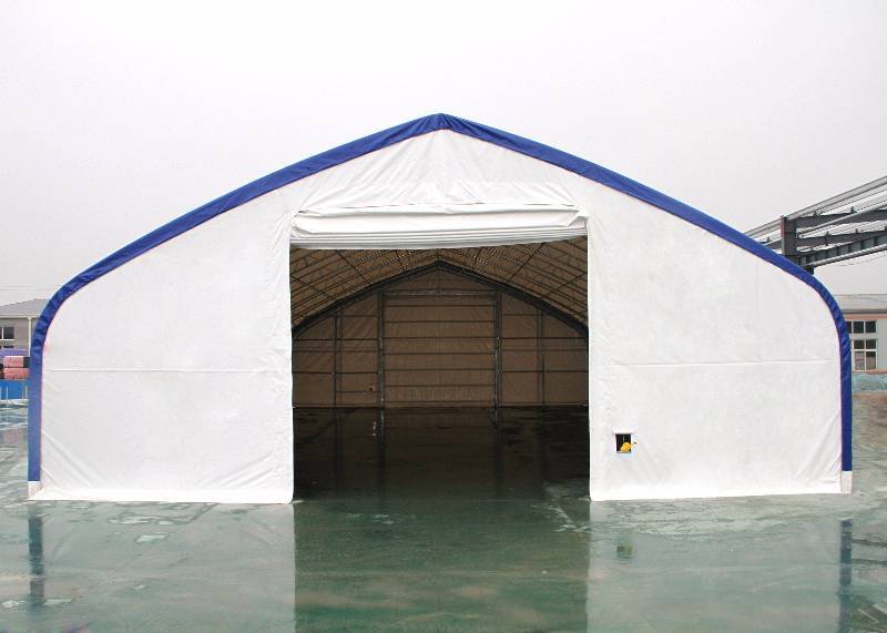 NEW 50X120X23 DOUBLE TRUSS FABRIC STORAGE BUILDING (GREEN CAPS)