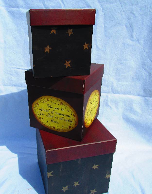 NEW SET OF 3 STACKING BOXES