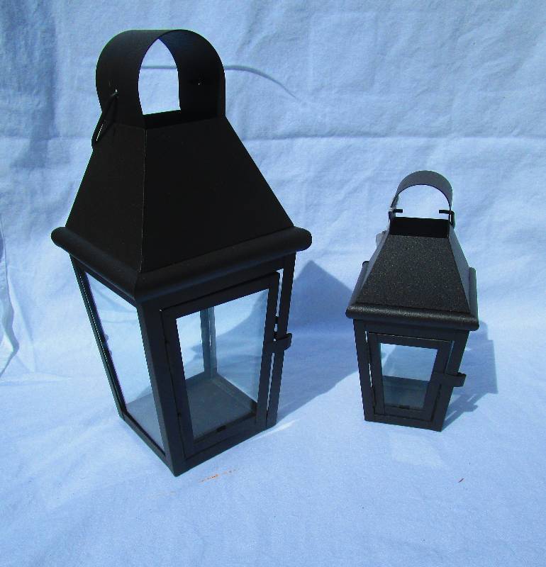 NEW 2 METAL CANDLE LANTERNS
