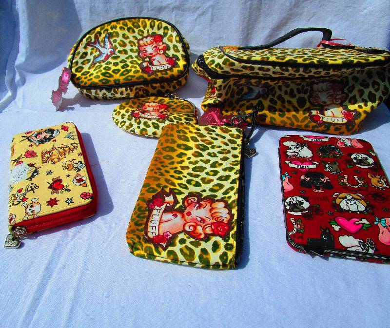 6 NEW FLUFF PURSES, BILLFOLDS AND CONTAINERS