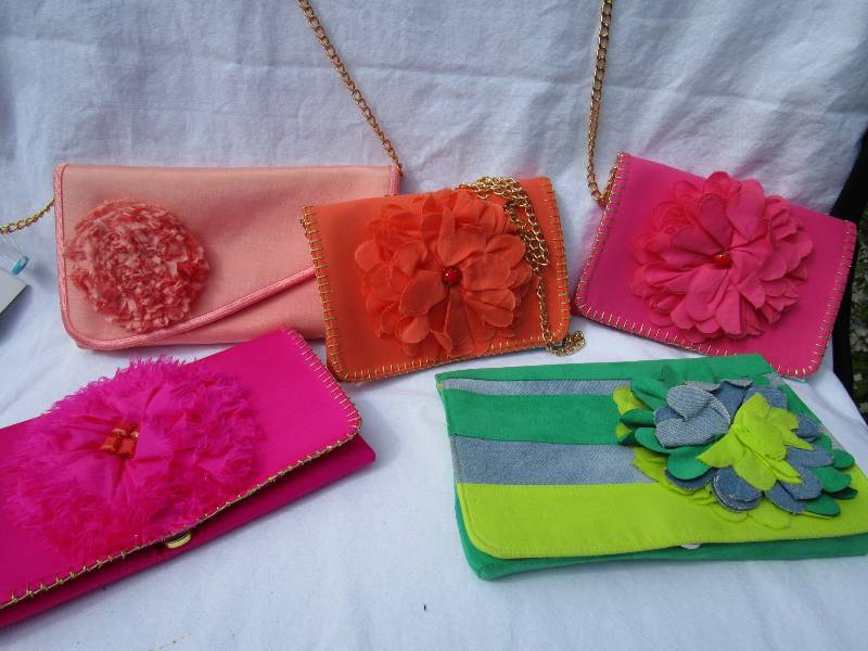 NEW 5 FLORAL CLUTCH OR OVER THE SHOULDER PURSES
