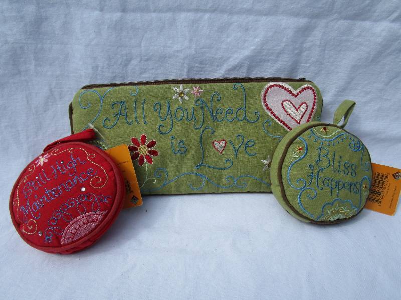NEW 3 EMBROIDERED PURSES