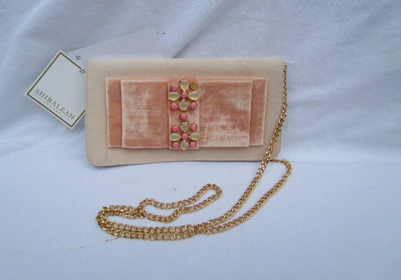 NEW PEACH BEADED SHIRALEAH PURSE