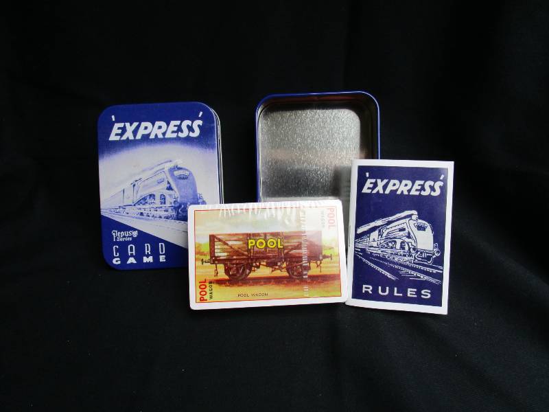 NEW DECK OF TRAIN CARDS WITH RULES AND METAL CASE