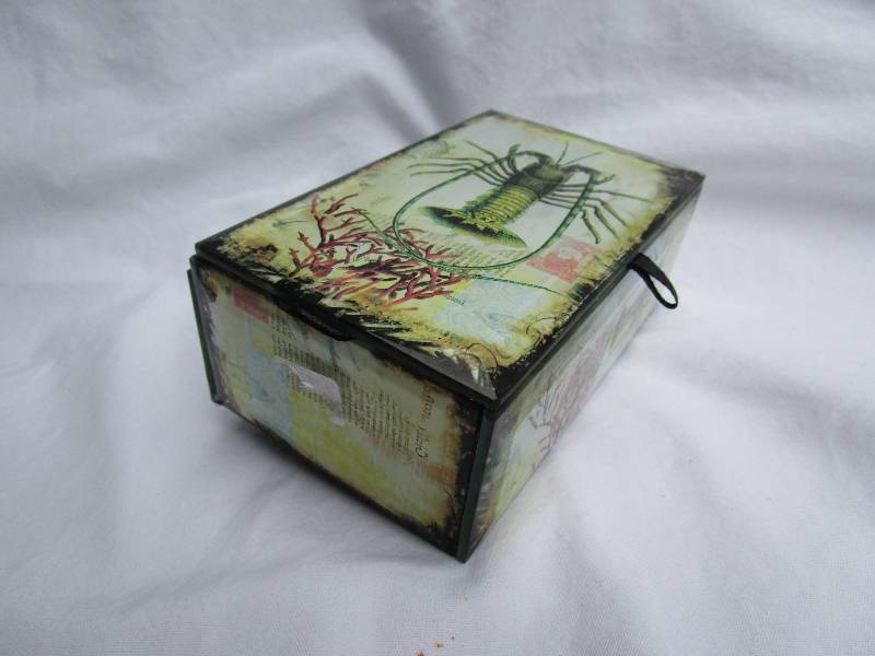 NEW GLASS VELVET LINED BOX