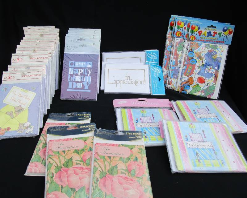 NEW LARGE LOT OF INVITATIONS, THANK YOUS, ANNOUNCEMENTS