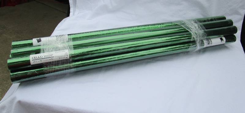 10 NEW ROLLS OF CELLO WRAP GREEN