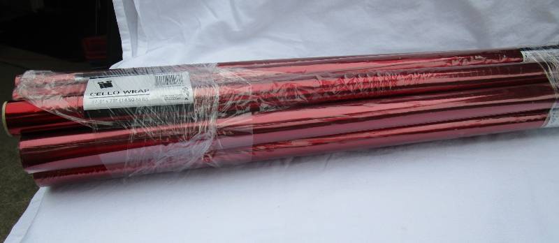 10 NEW ROLLS OF CELLO WRAP RED