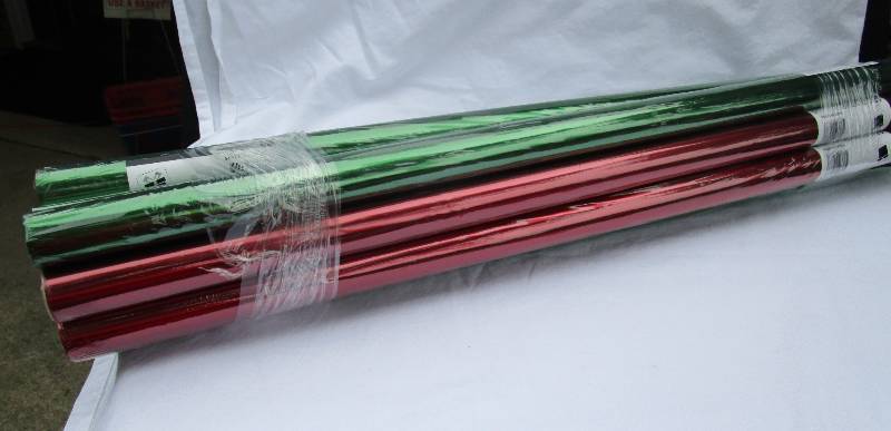 NEW 11 ROLLS OF CELLO WRAP MIXED RED AND GREEN