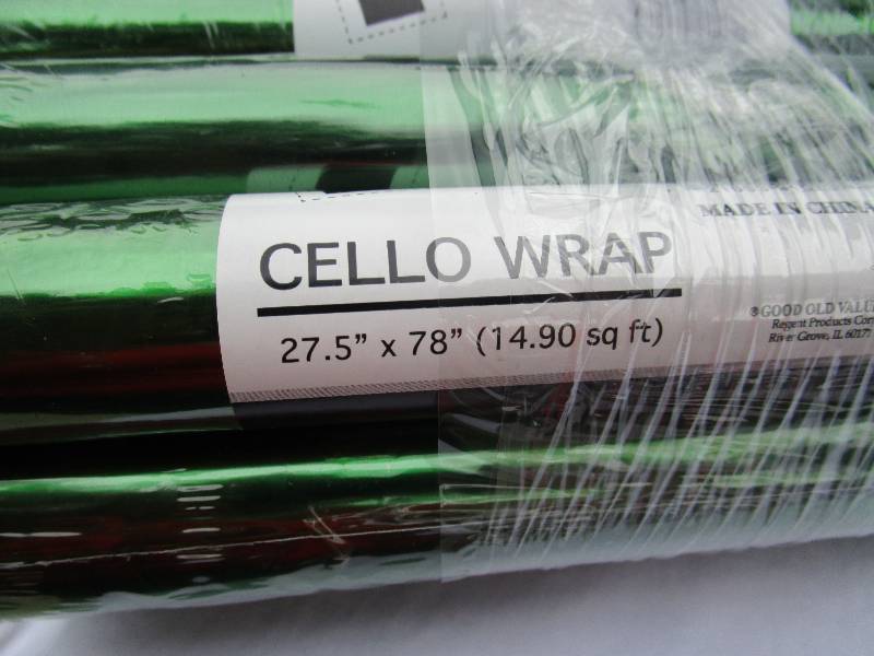 10 NEW ROLLS OF CELLO WRAP  GREEN