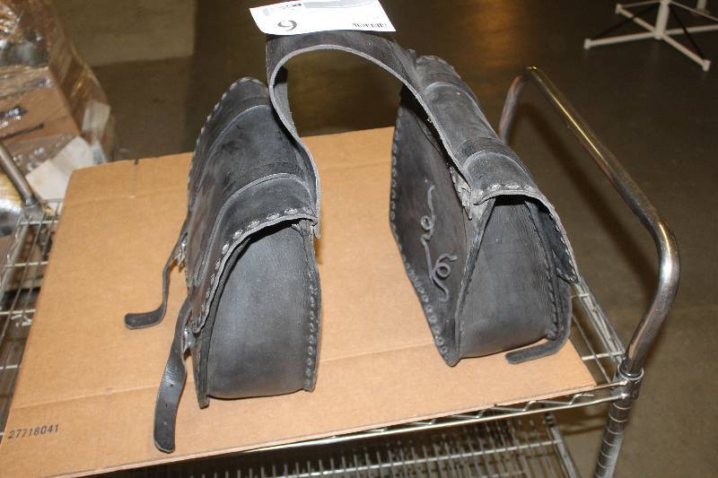 lot 9 image: Motorcycle Leather Saddle Bags
