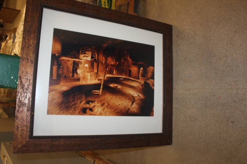 lot 97 image: Spruce Treehouse Plaza Mesa Verde Signed Framed Print