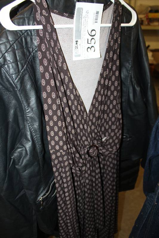 lot 356 image: Womens Clothing Including Pre-owned Michael Kors Size 3Xl Dress, Black Size 3X Jacket, Gallery Size 3XL Winter Jacket