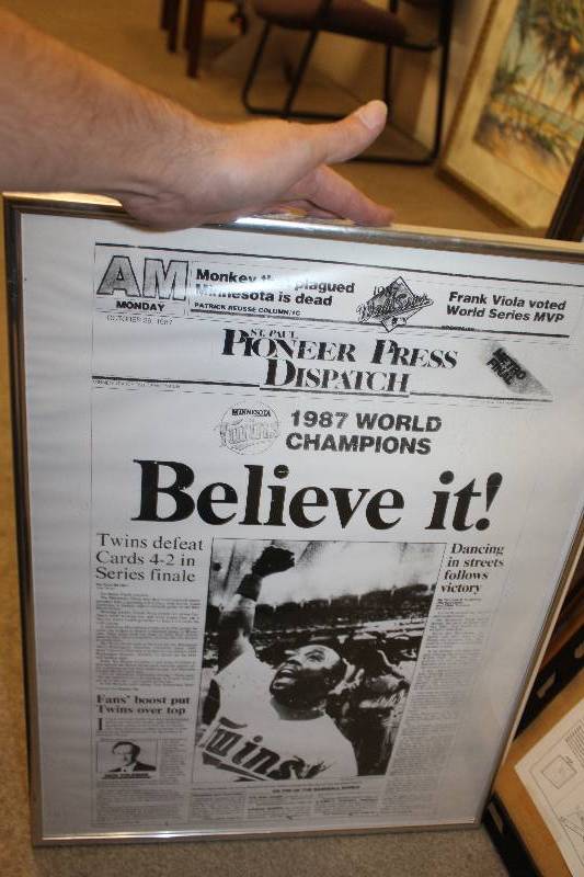 lot 106 image: Believe It Or Not MN Twins Framed Picture