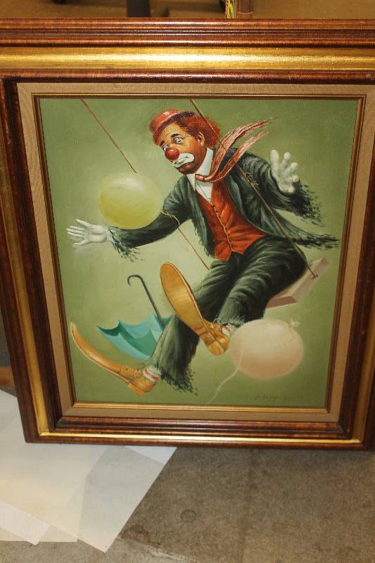 lot 135 image: Clown Framed Painting