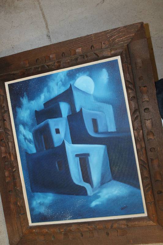 lot 126 image: Blue Southwest Framed Art