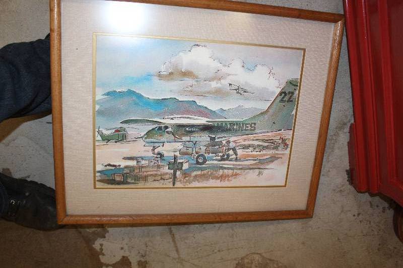 lot 125 image: Military Marine Corps Free-hand Sketch Artist Signed