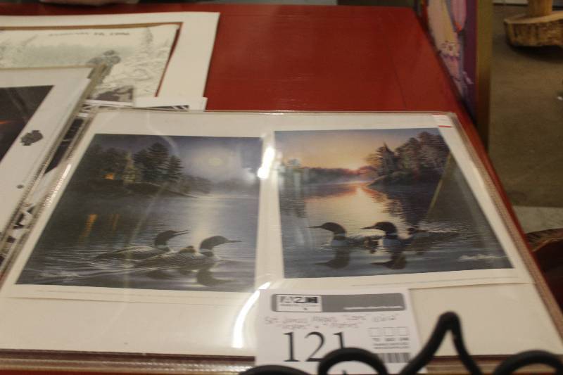 lot 121 image: Set of Loons, Vespers, Mating James Megar Signed Prints