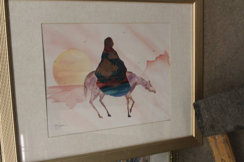 lot 111 image: Hand-painted Southwest Arizona Framed Wall Art
